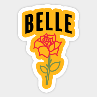 Belle with Simple Rose Sticker